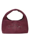 Marc Jacobs Suede Hobo Bag With Bold Lettering In Burgundy
