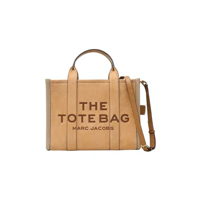 Pre-owned Marc Jacobs Suede Leather Blocked Medium Tote Bag 'sahara' | Tan | Women's Size Onesize In Brown