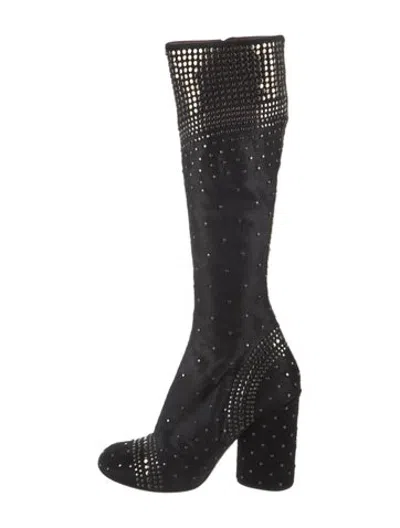 Pre-owned Marc Jacobs Suede Patterned Boots In Black