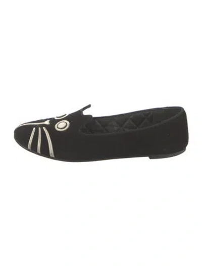 Pre-owned Marc Jacobs Suede Patterned Loafers In Black
