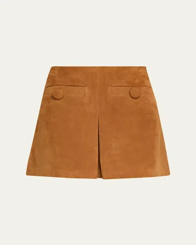 MARC JACOBS SUEDE PLEAT MINI SKIRT