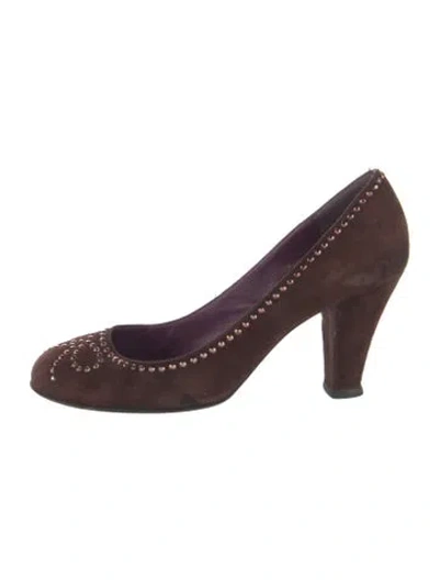 Pre-owned Marc Jacobs Suede Pumps In Burgundy