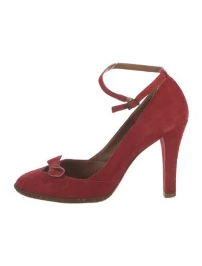Pre-owned Marc Jacobs Suede Pumps In Burgundy