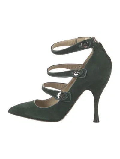 Pre-owned Marc Jacobs Suede Pumps In Green