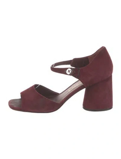 Pre-owned Marc Jacobs Suede Sandals In Burgundy