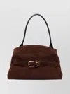 Marc Jacobs Suede Shoulder Bag Two Strap Design In Brown