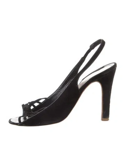 Pre-owned Marc Jacobs Suede Slingback Sandals In Black