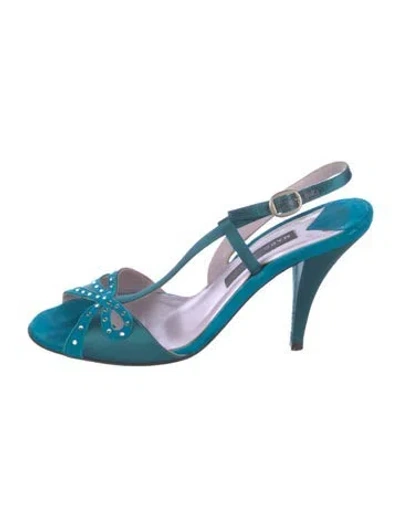 Pre-owned Marc Jacobs Suede Slingback Sandals In Blue