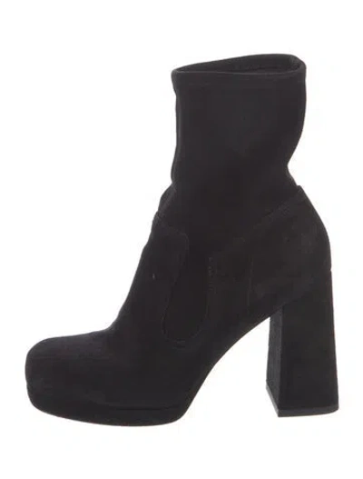 Pre-owned Marc Jacobs Suede Sock Boots In Black