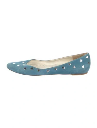 Pre-owned Marc Jacobs Suede Studded Accents Ballet Flats In Blue