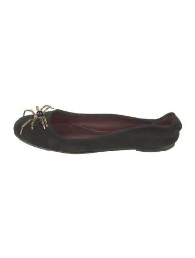 Pre-owned Marc Jacobs Suede Studded Accents Ballet Flats In Burgundy