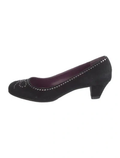 Pre-owned Marc Jacobs Suede Studded Accents Pumps In Black