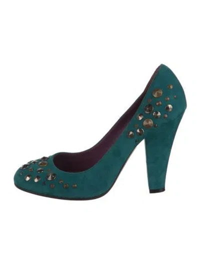 Pre-owned Marc Jacobs Suede Studded Accents Pumps In Blue