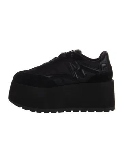 Pre-owned Marc Jacobs Suede Wedge Sneakers In Black