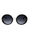 Marc Jacobs Eyewear Round Frame Sunglasses In Black