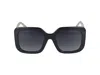 Marc Jacobs 53mm Gradient Polarized Square Sunglasses In Black