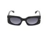 Marc Jacobs Logo-engraved Rectangle-frame Sunglasses In Black