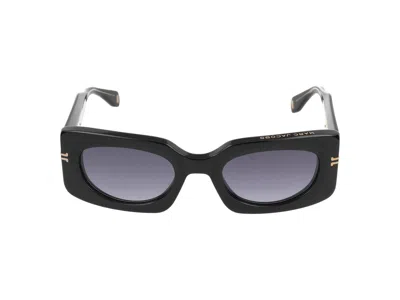 Marc Jacobs Eckige Sonnenbrille Mit Logo-gravur In Black