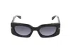 Marc Jacobs Logo-engraved Rectangle-frame Sunglasses In Black
