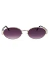 Marc Jacobs Palladium Violet Metal Sunglasses In Gray