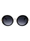 Marc Jacobs Eyewear Round Frame Sunglasses In Black