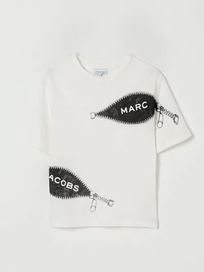 MARC JACOBS T-SHIRT LITTLE MARC JACOBS KIDS COLOR IVORY,H28569044