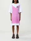 Marc Jacobs Women's White/pink Trompe Loeil T-shirt Mini Dress | Size Xs/small | 2s5rdr083c14co