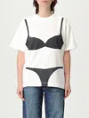 Marc Jacobs Womens Bra Graphic Boxy-fit Short-sleeve Cotton-jersey T-shirt White