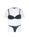 Marc Jacobs Trompe L'oeil Lingerie Print T-shirt In White