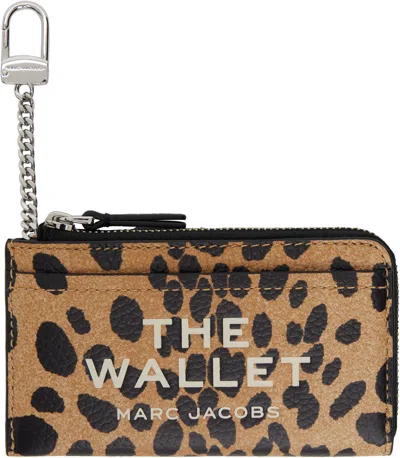 Marc Jacobs Tan & Black 'the Cheetah Top Zip Multi' Wallet In Brown
