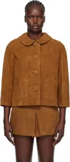 Marc Jacobs Tan Doll Suede Jacket In Brown