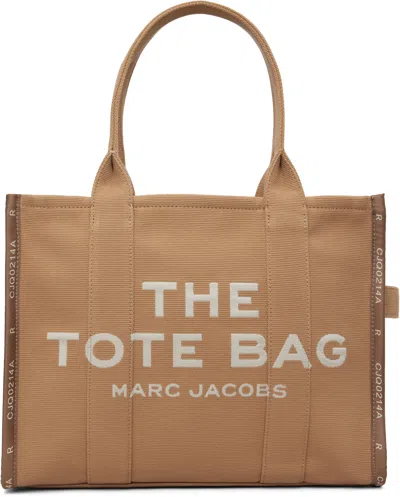 Marc Jacobs Tan 'the Jacquard Large' Tote In Brown