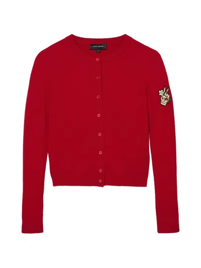 Marc Jacobs Tattoo-appliqué Cardigan In Red