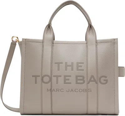 Marc Jacobs Taupe 'the Leather Medium' Tote In Gray