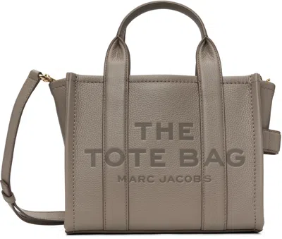 Marc Jacobs Taupe 'the Leather Small' Tote In Gray