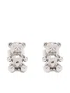 Marc Jacobs Teddy Bear Stud Earrings In Silver