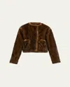 Marc Jacobs Patch-pocket Faux-fur Jacket In Brown