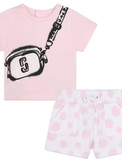 Marc Jacobs Kids' Tee Shirt+short In Pink