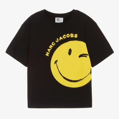 Marc Jacobs Teen Boys Black Cotton Smiley T-shirt