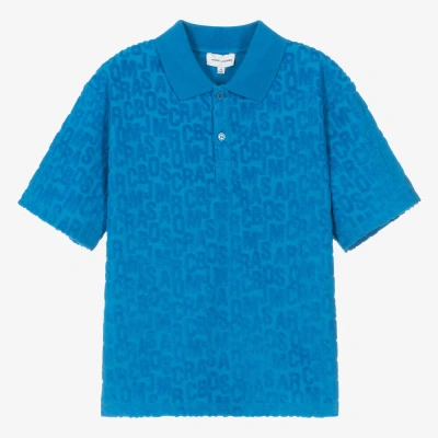 Marc Jacobs Teen Boys Blue Towelling Polo Shirt