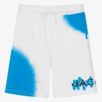 Marc Jacobs Teen Boys White Cotton Spray Paint Shorts