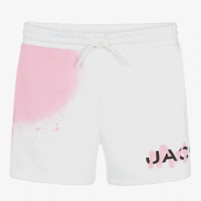Marc Jacobs Teen Girls White Spray Paint Cotton Shorts