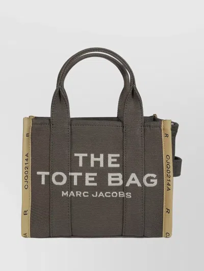 Marc Jacobs The Jacquard Medium Tote Bronze Green Handbag In Grey