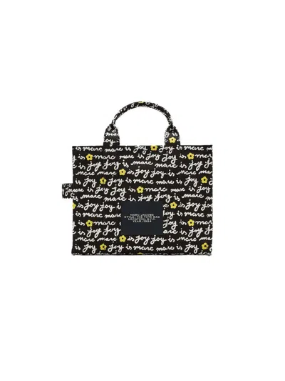 Marc Jacobs Text-print Cotton Canvas Tote Bag In Black