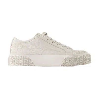 Marc Jacobs Textured Calfskin Sneakers With Chunky Rubber Sole In White