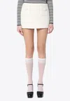 Marc Jacobs Ivory Textured Tweed Mini Skirt Women In Gray