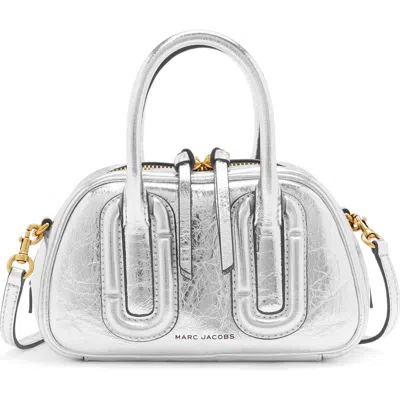 Marc Jacobs The Babe Mini Metallic Leather Top Handle Bag In Silver