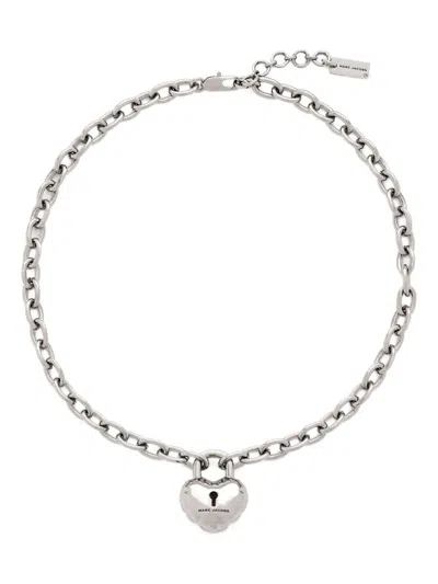 Marc Jacobs The Balloon Heart Lock Pendant In Silver