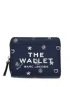 Marc Jacobs The Bandana Mini Leather Compact Wallet In Blue