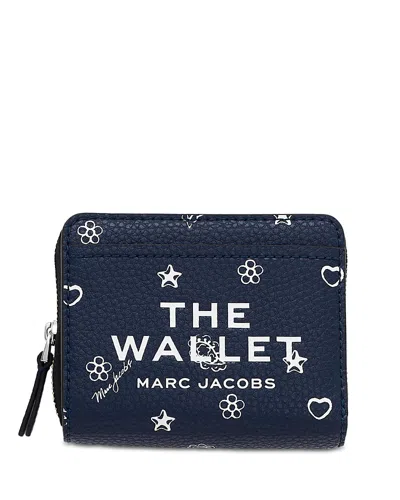 Marc Jacobs The Bandana Mini Leather Compact Wallet In Blue